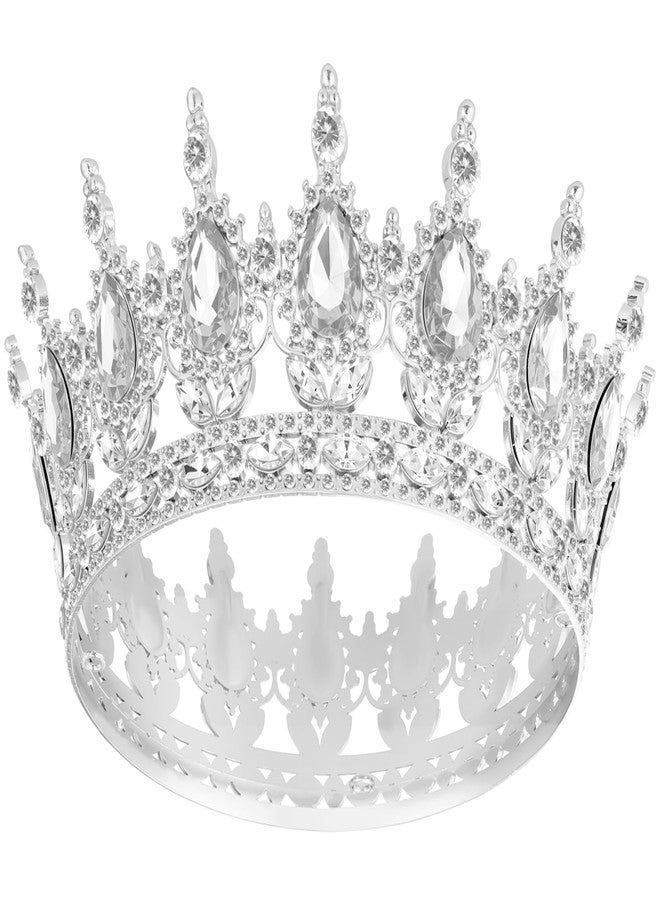 Papoopy Crown for Women, Queen Crown Tiara for Birthday Wedding Party Decorations Silver - Image 1